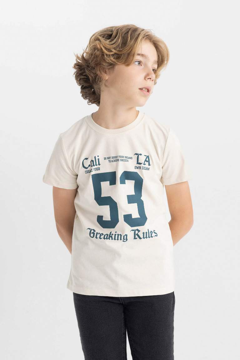 Boy Crew Neck Printed Short Sleeve T-Shirt