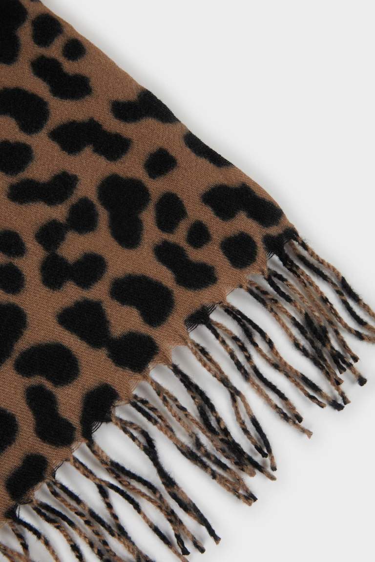 Kadın Leopar Desenli Atkı