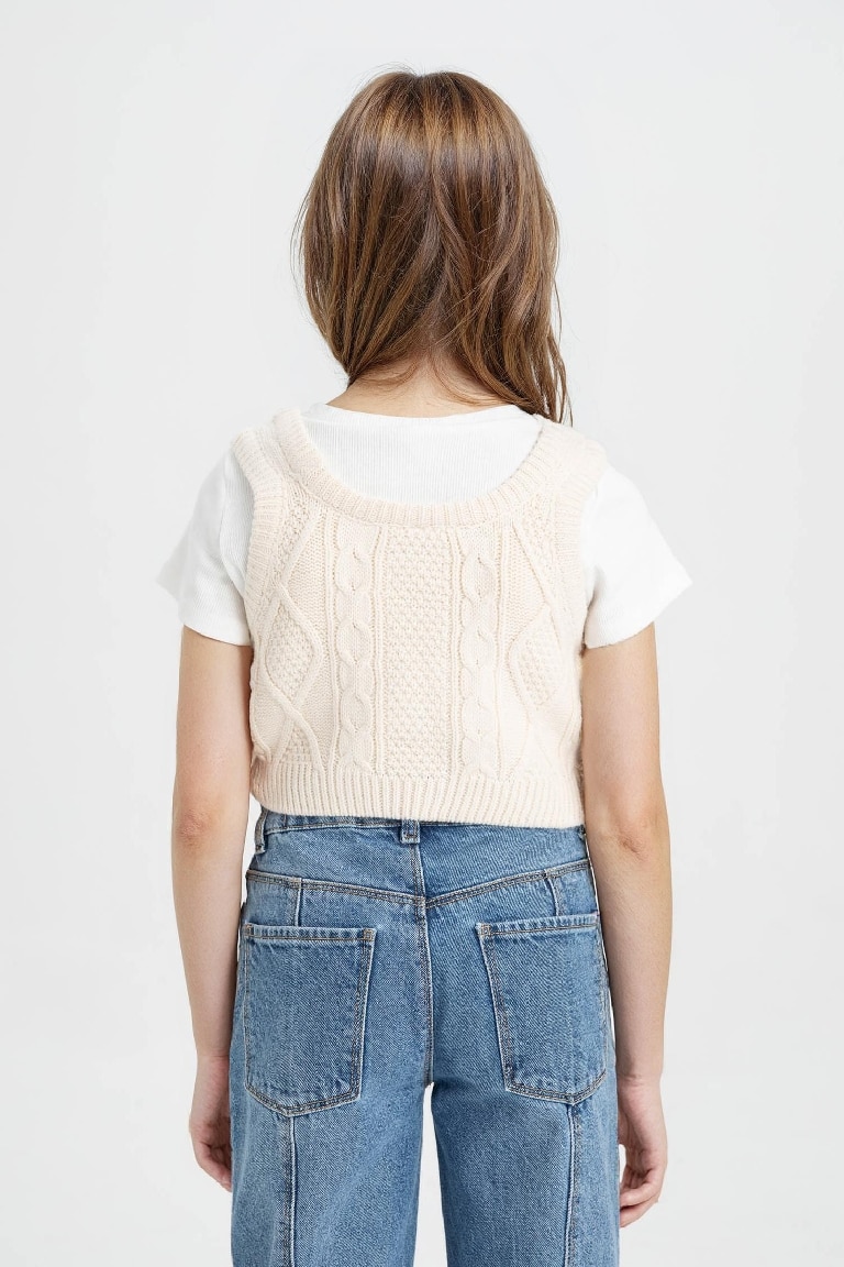 Girl Crop Sweater Vest