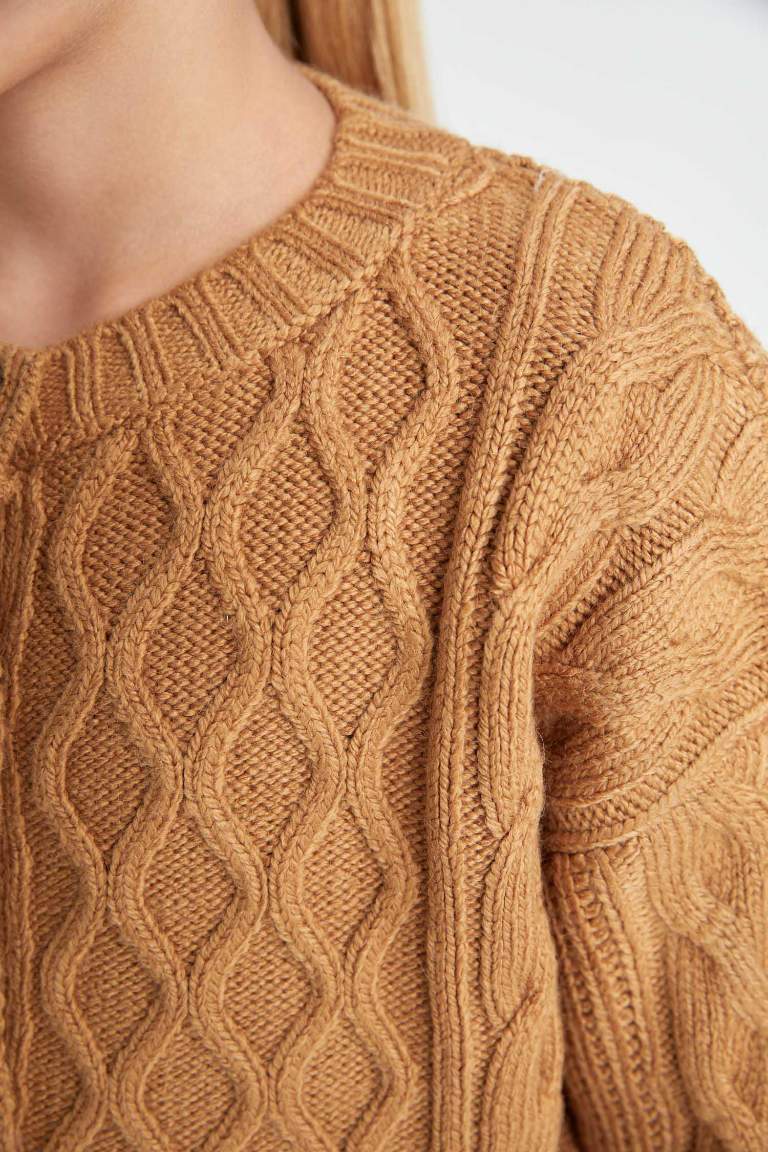 Cardigan basique en tricot à col rond et fermeture à boutons pour Fille