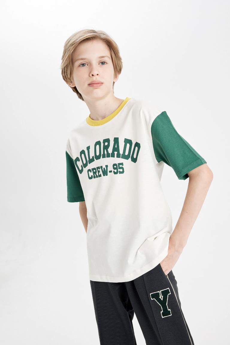 Boy Oversize Fit Color Block T-Shirt