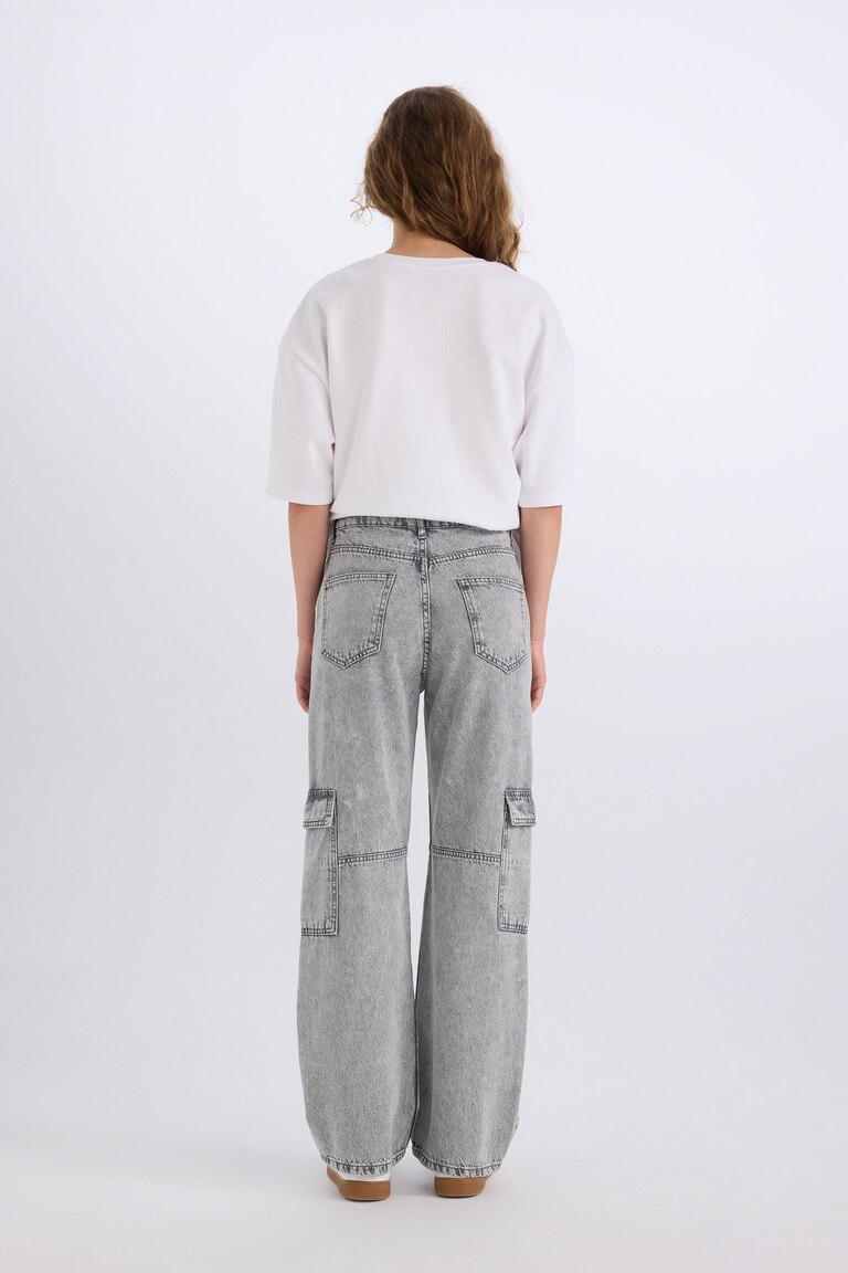Jean Baggy Femme - Taille Haute - Jambe Large Style Années 70 Hippie - Bootcut Imprimé Y2K - Denim Élastique