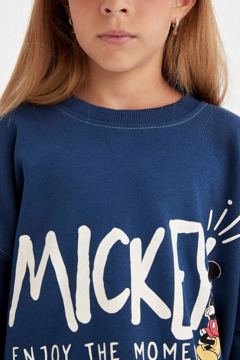 Sweat-shirt Oversize à Col rond Mickey & Minnie pour Fille