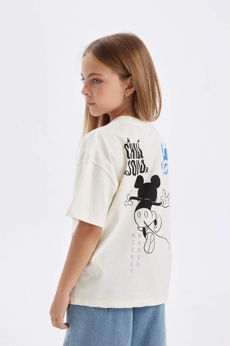 T-shirt oversize Disney Mickey & Minnie à manches courtes et col rond pour Fille