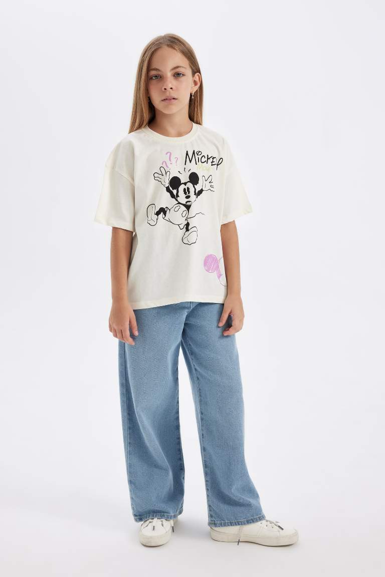 T-shirt oversize Disney Mickey & Minnie à manches courtes et col rond pour Fille