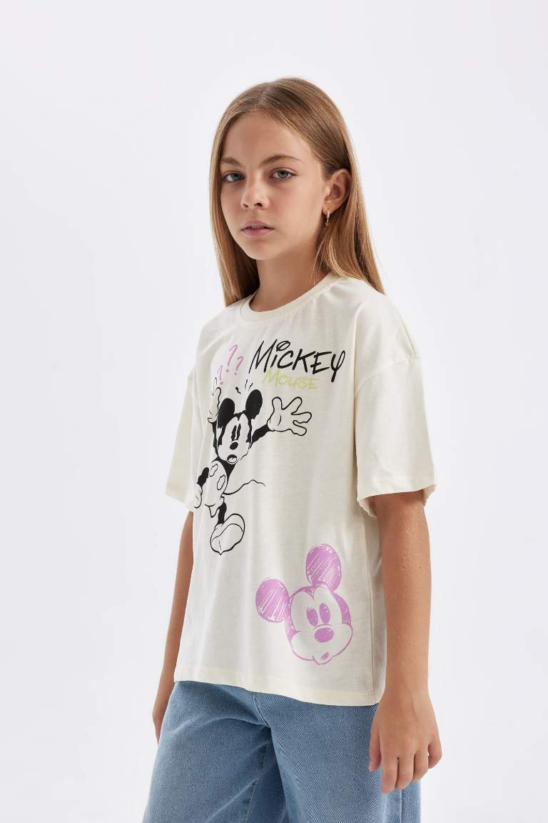 T-shirt oversize Disney Mickey & Minnie à manches courtes et col rond pour Fille