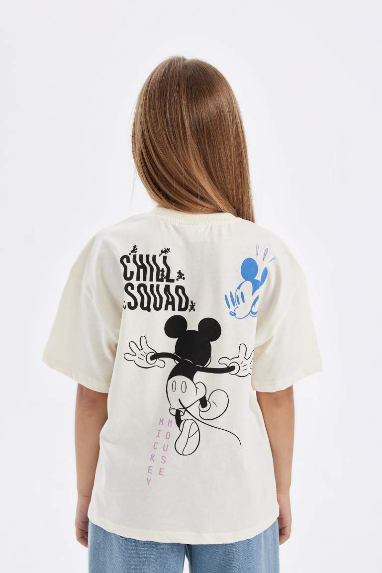 T-shirt oversize Disney Mickey & Minnie à manches courtes et col rond pour Fille