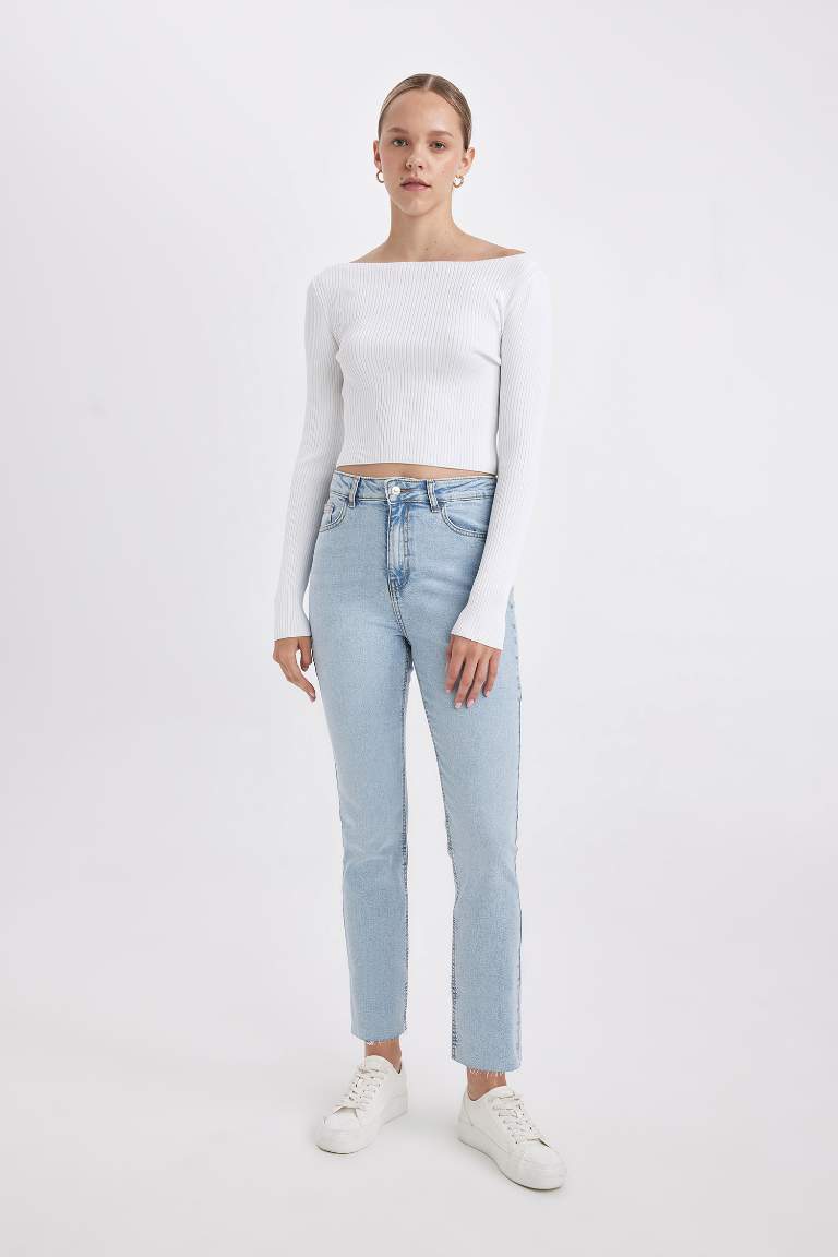 Mary Straight Leg High Waist Washed Jeans