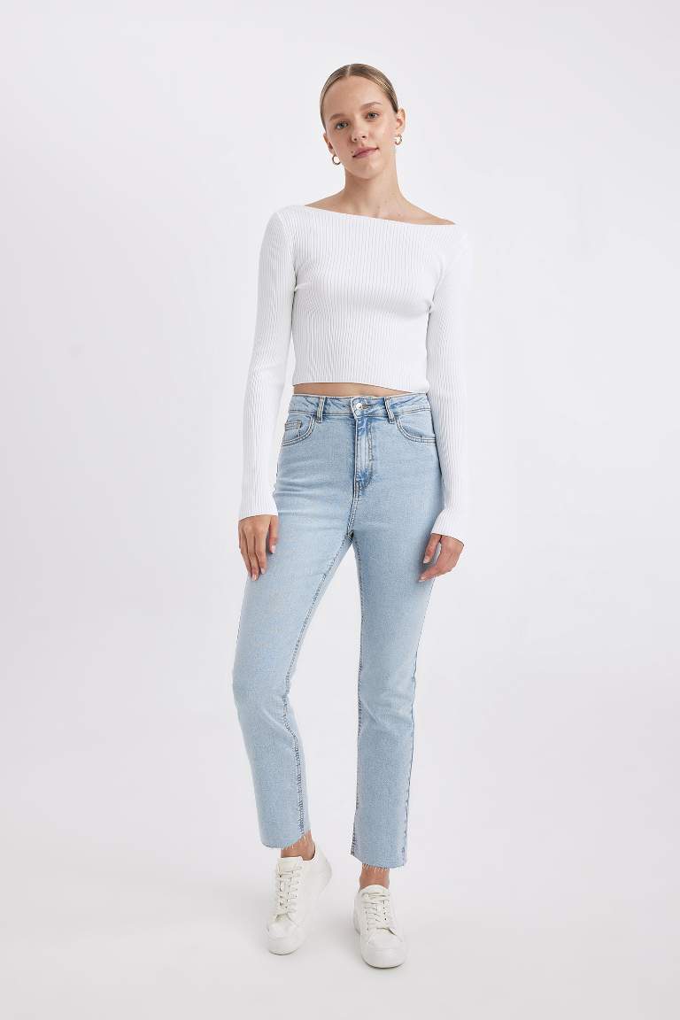 Mary Straight Leg High Waist Washed Jeans