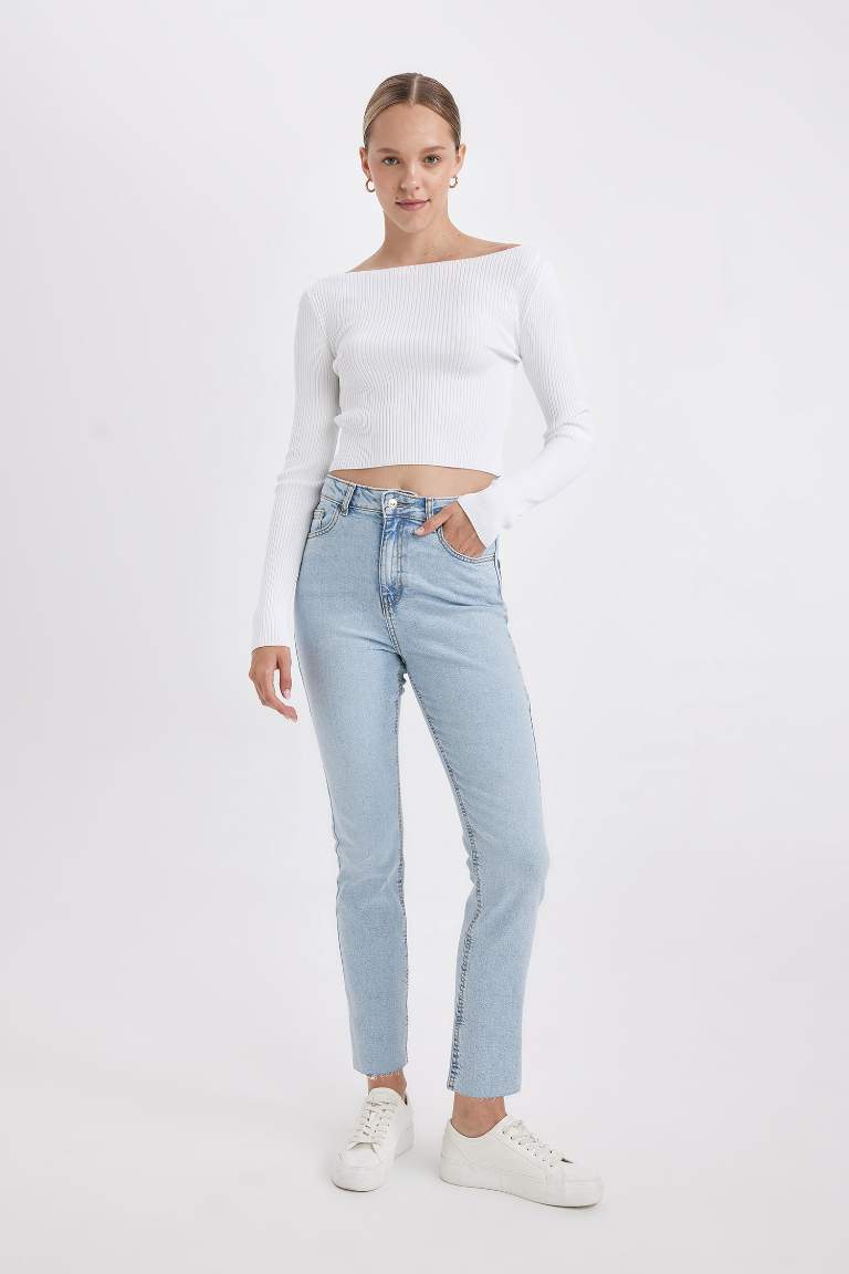 Mary Straight Leg High Waist Washed Jeans