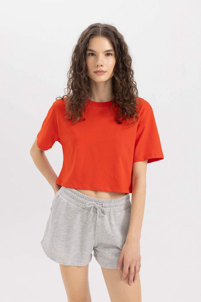 Boxy Fit Crew Neck Short Sleeve T-Shirt