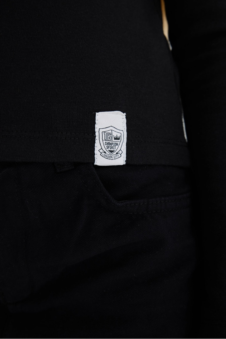 Kız Çocuk Slim Fit Dar Kesim Bisiklet Yaka Baskılı Fitilli Kaşkorse Uzun Kollu Tişört