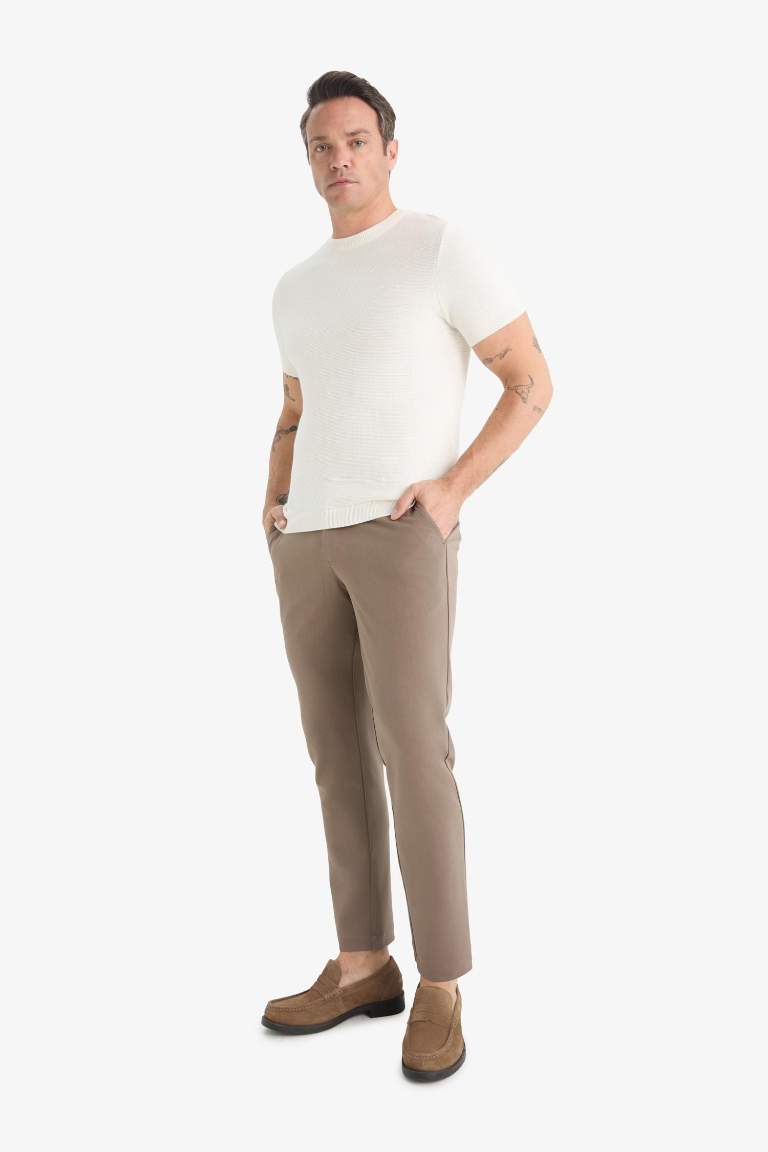 Tailored Fit Düz Paça Her Yöne Esneyen Yumuşak Tuşe Cepli Pantolon