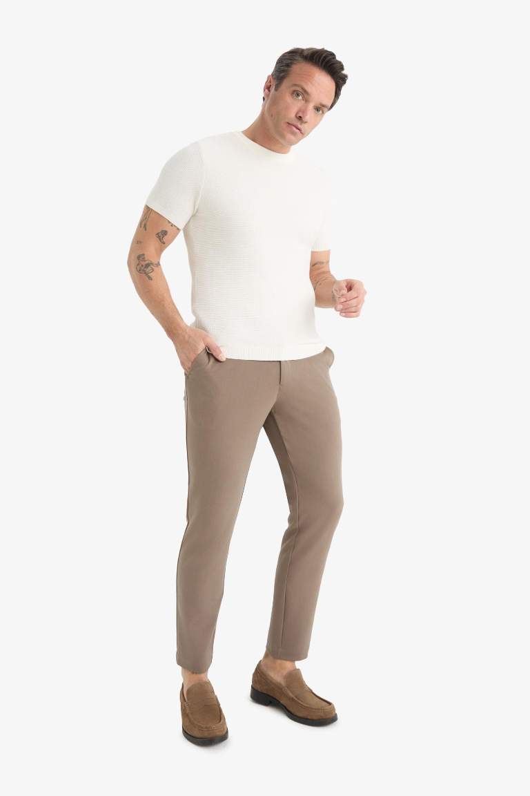 Tailored Fit Düz Paça Her Yöne Esneyen Yumuşak Tuşe Cepli Pantolon