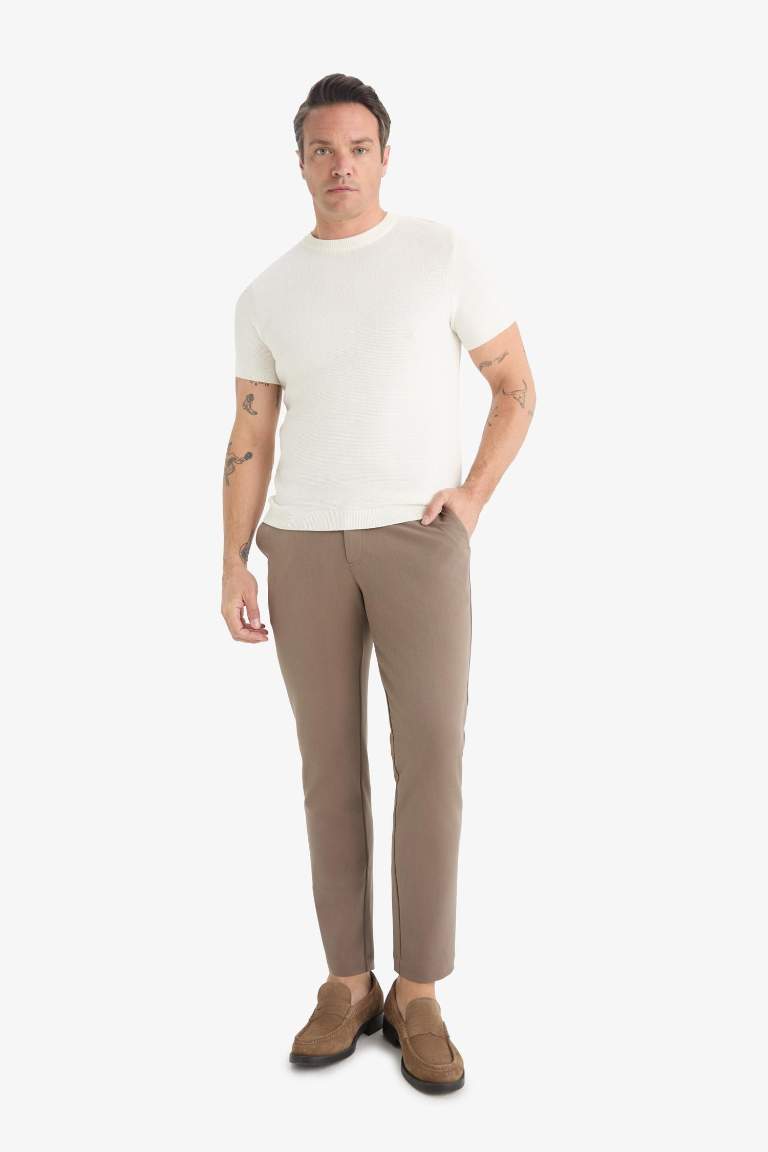 Tailored Fit Düz Paça Her Yöne Esneyen Yumuşak Tuşe Cepli Pantolon