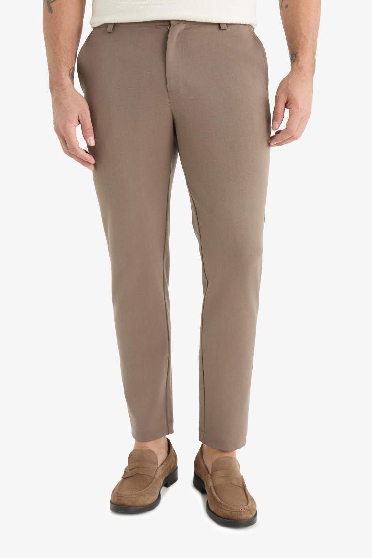 Tailored Fit Düz Paça Her Yöne Esneyen Yumuşak Tuşe Cepli Pantolon