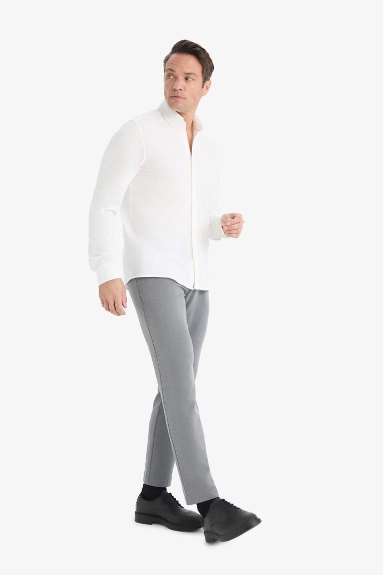 Tailored Fit Düz Paça Her Yöne Esneyen Yumuşak Tuşe Cepli Pantolon