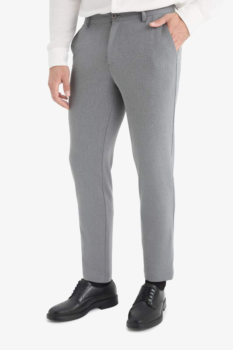 Tailored Fit Düz Paça Her Yöne Esneyen Yumuşak Tuşe Cepli Pantolon