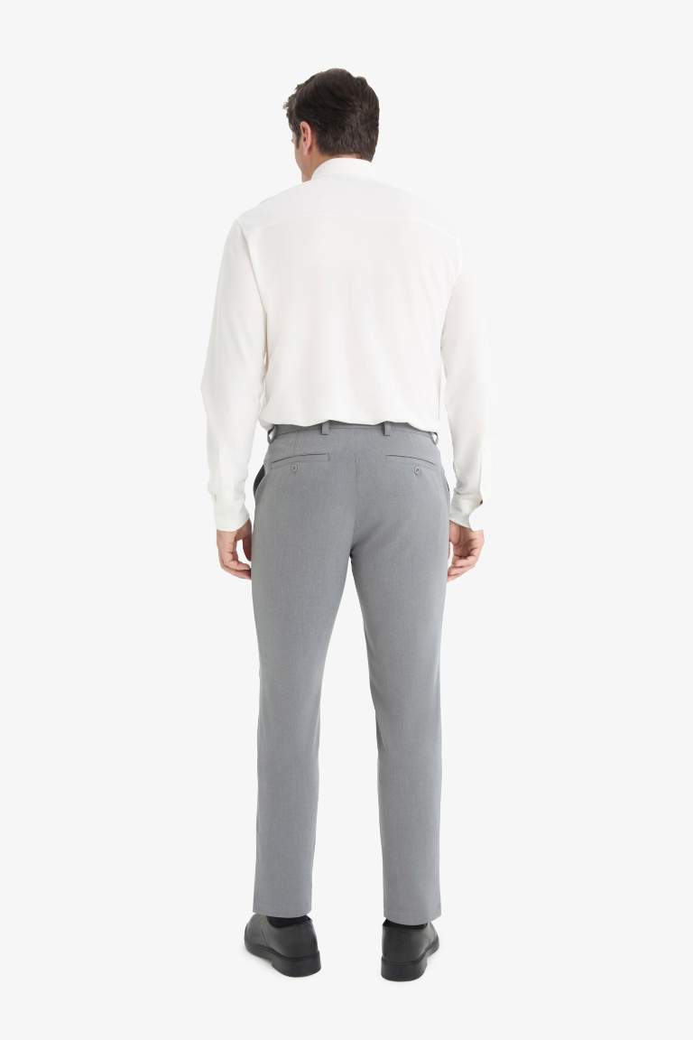 Tailored Fit Düz Paça Her Yöne Esneyen Yumuşak Tuşe Cepli Pantolon