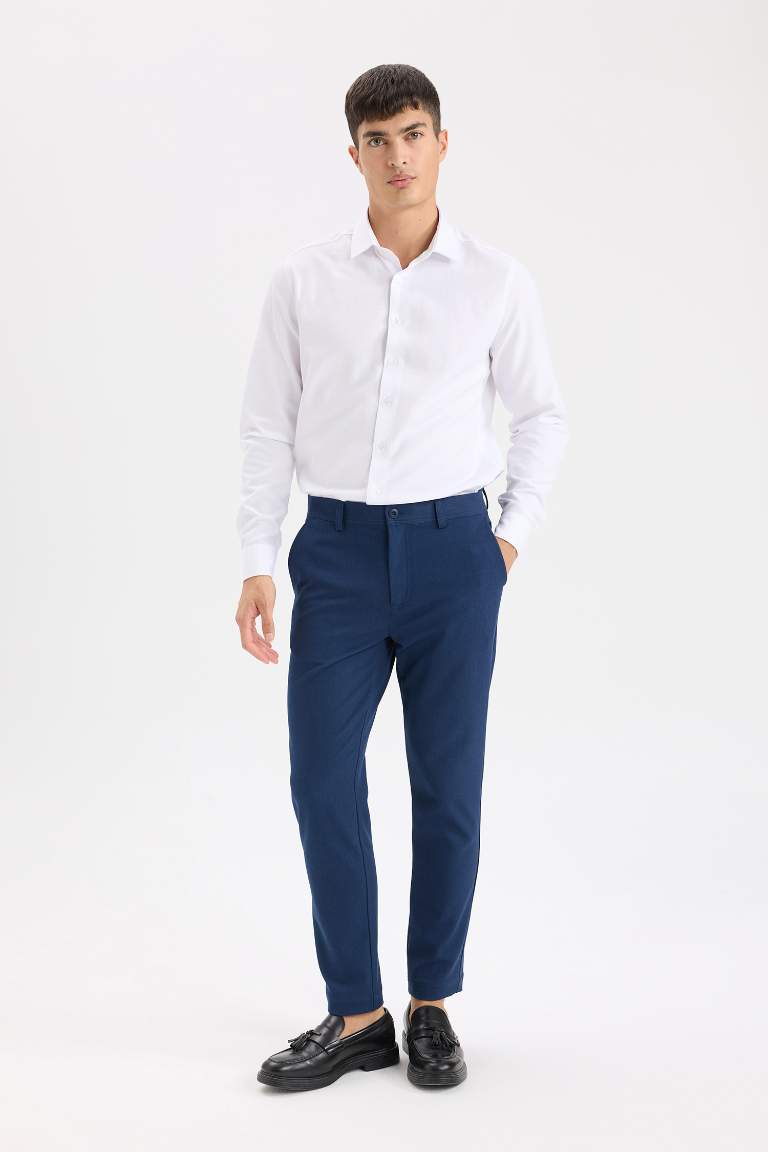 Tailored Fit Straight Leg Stretch Trousers