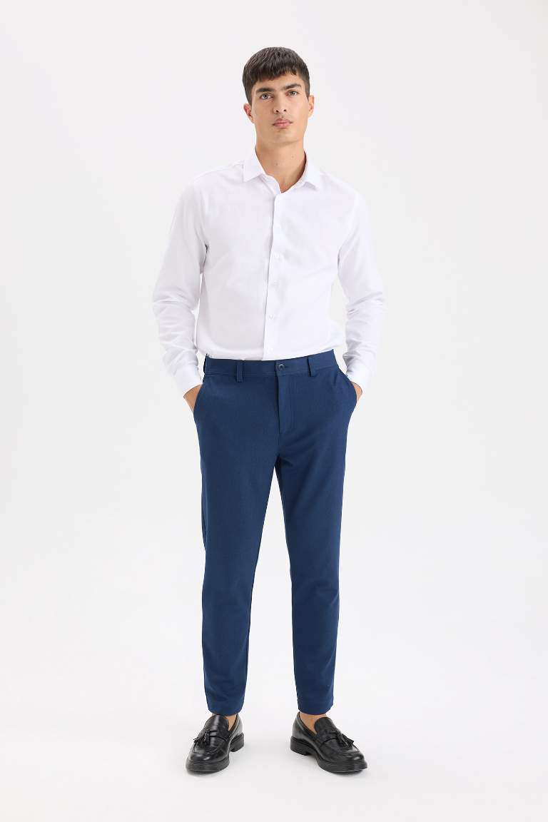 Tailored Fit Straight Leg Stretch Trousers