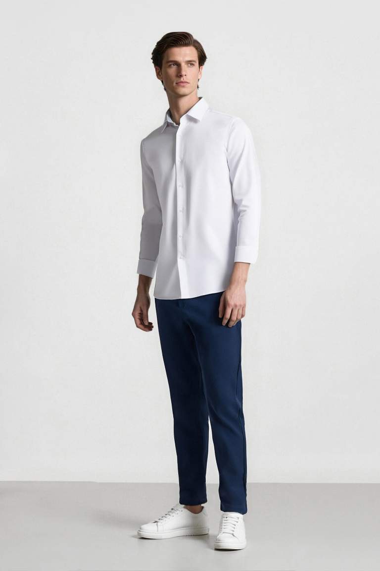 Tailored Fit Normal Kesim Düz Paça Her Yöne Esneyen Yazlık Kumaş Pantolon