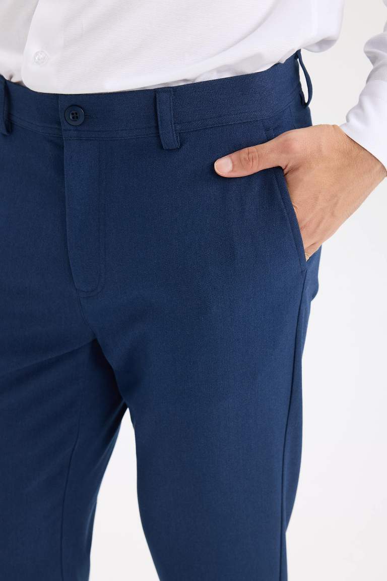 Tailored Fit Straight Leg Stretch Trousers