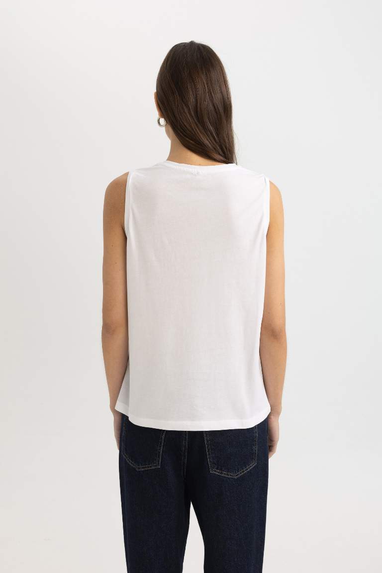 Regular Fit Printed Cotton Tank Top