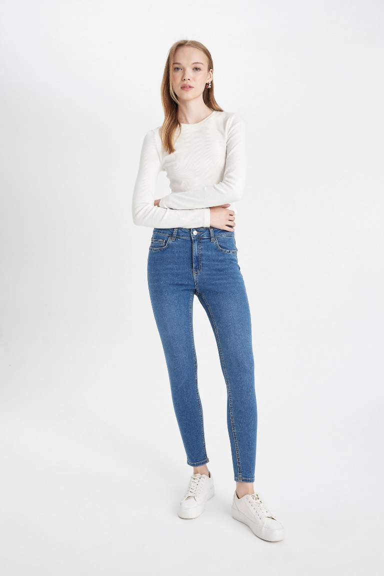 Pantalon Jean taille haute Coupe Skinny