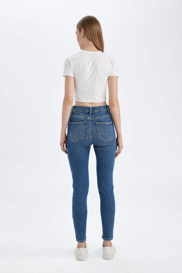 Skinny Fit High Waist Ankle Length Jeans