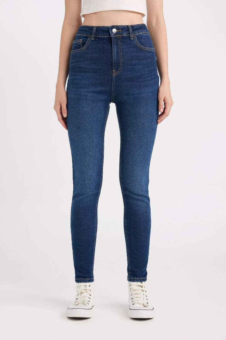 Skinny Fit Yüksek Bel Bilek Boy Jean Pantolon