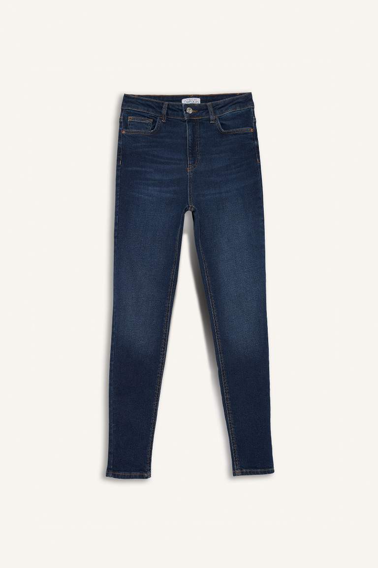 Skinny Fit Yüksek Bel Bilek Boy Jean Pantolon