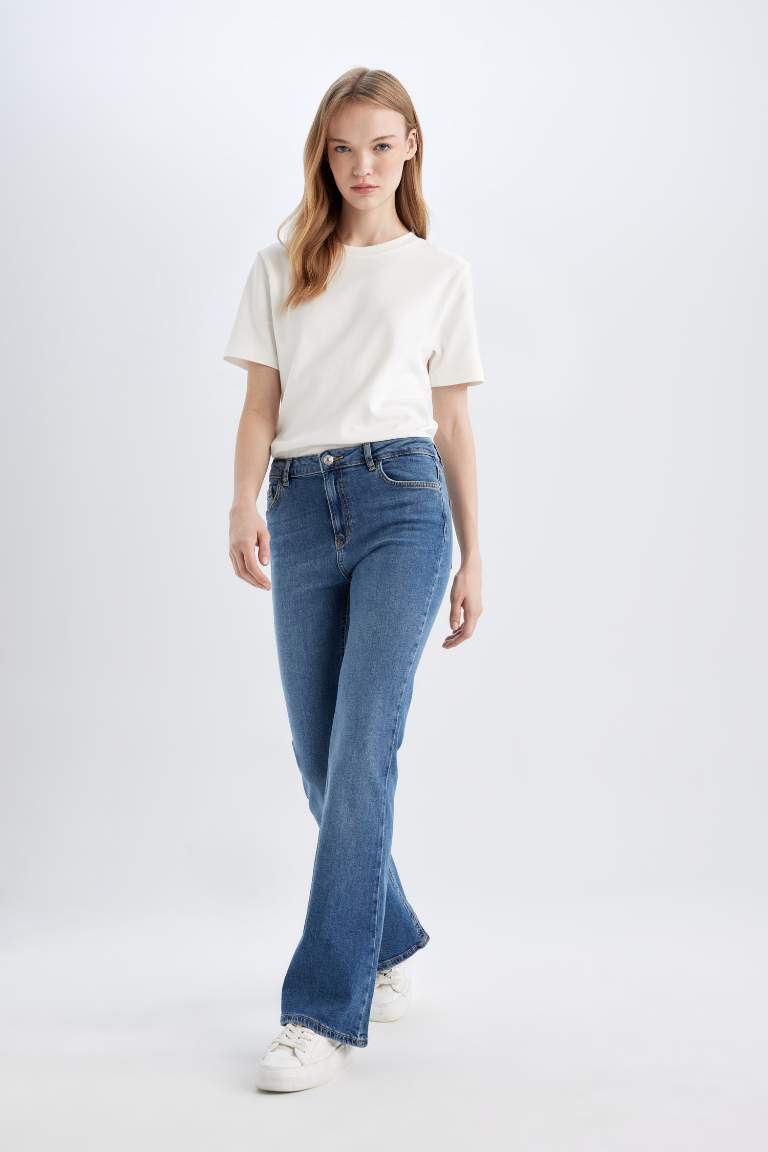 Pantalon Jean long à taille normale