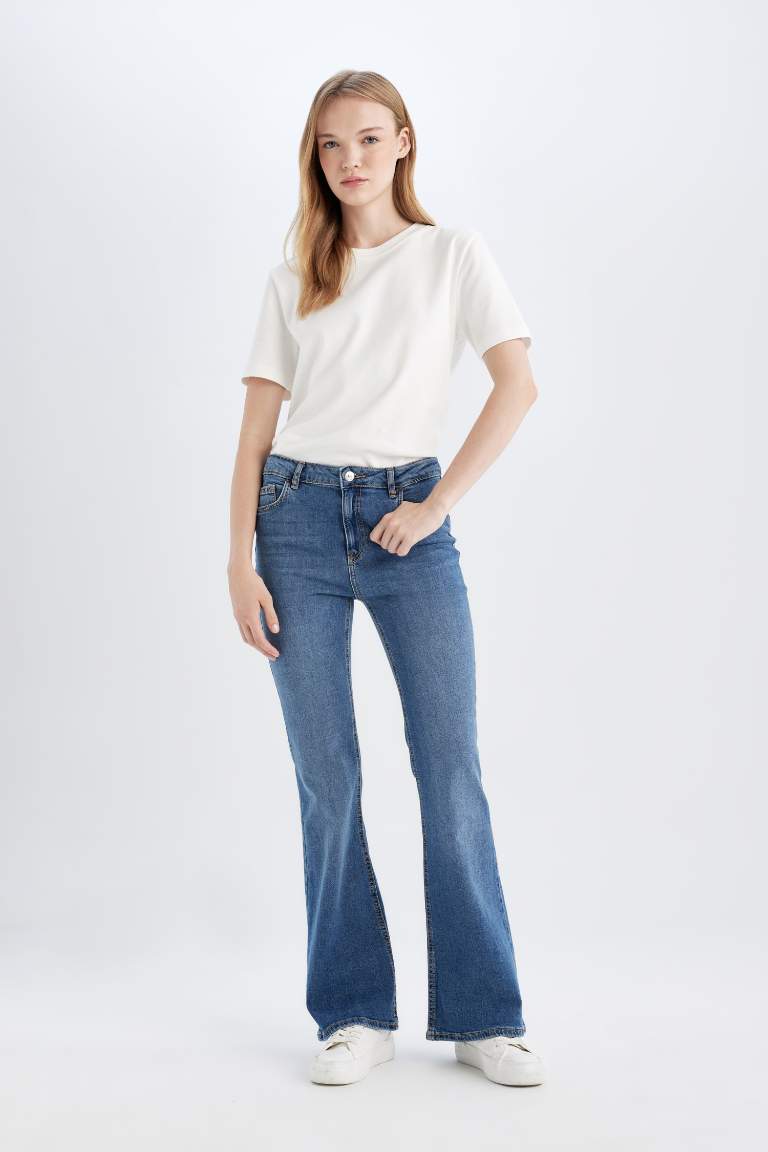 Pantalon Jean long à taille normale