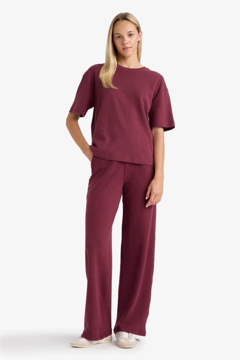 Oversize Loose Fit Crew Neck Basic T-Shirt