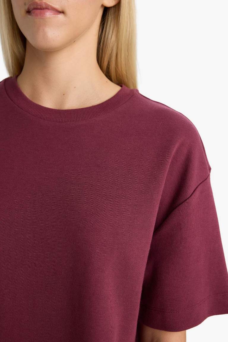 Oversize Loose Fit Crew Neck Basic T-Shirt