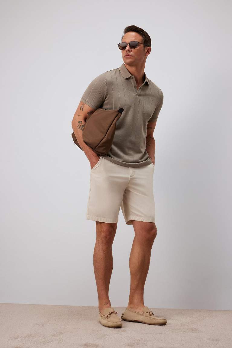 Regular Fit Gabardine Bermuda Shorts