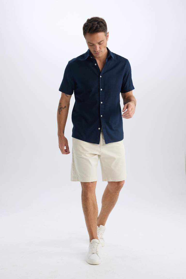Regular Fit Gabardin Bermuda Şort