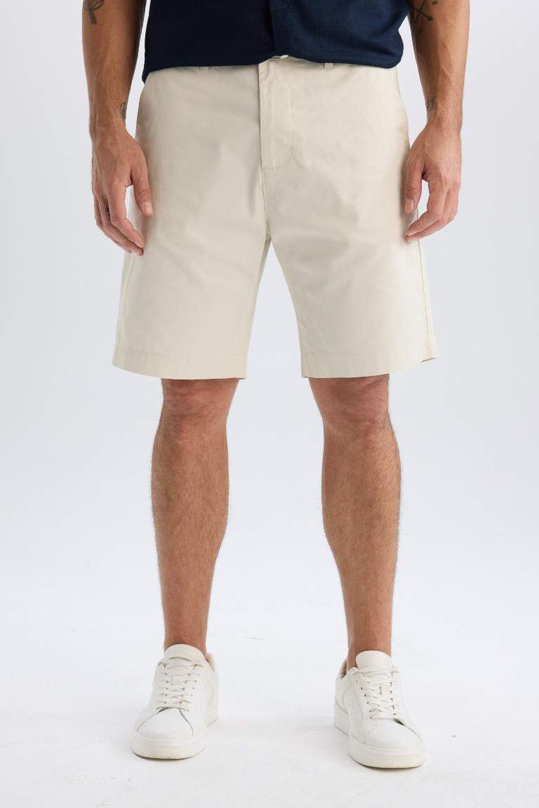 Regular Fit Gabardine Bermuda Shorts