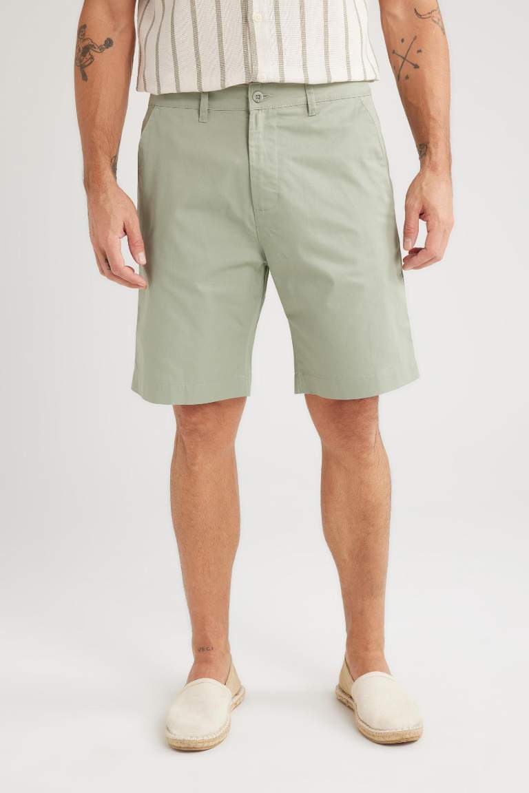 Regular Fit Gabardine Bermuda