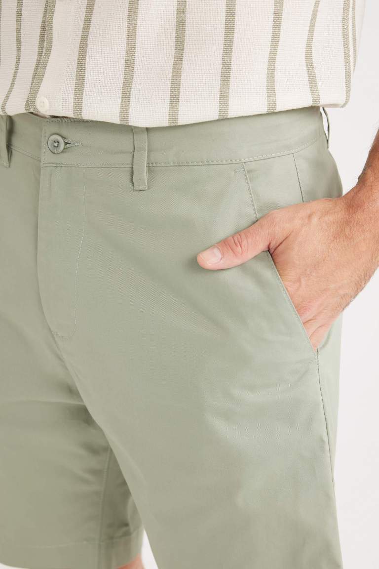 Regular Fit Gabardine Bermuda Shorts