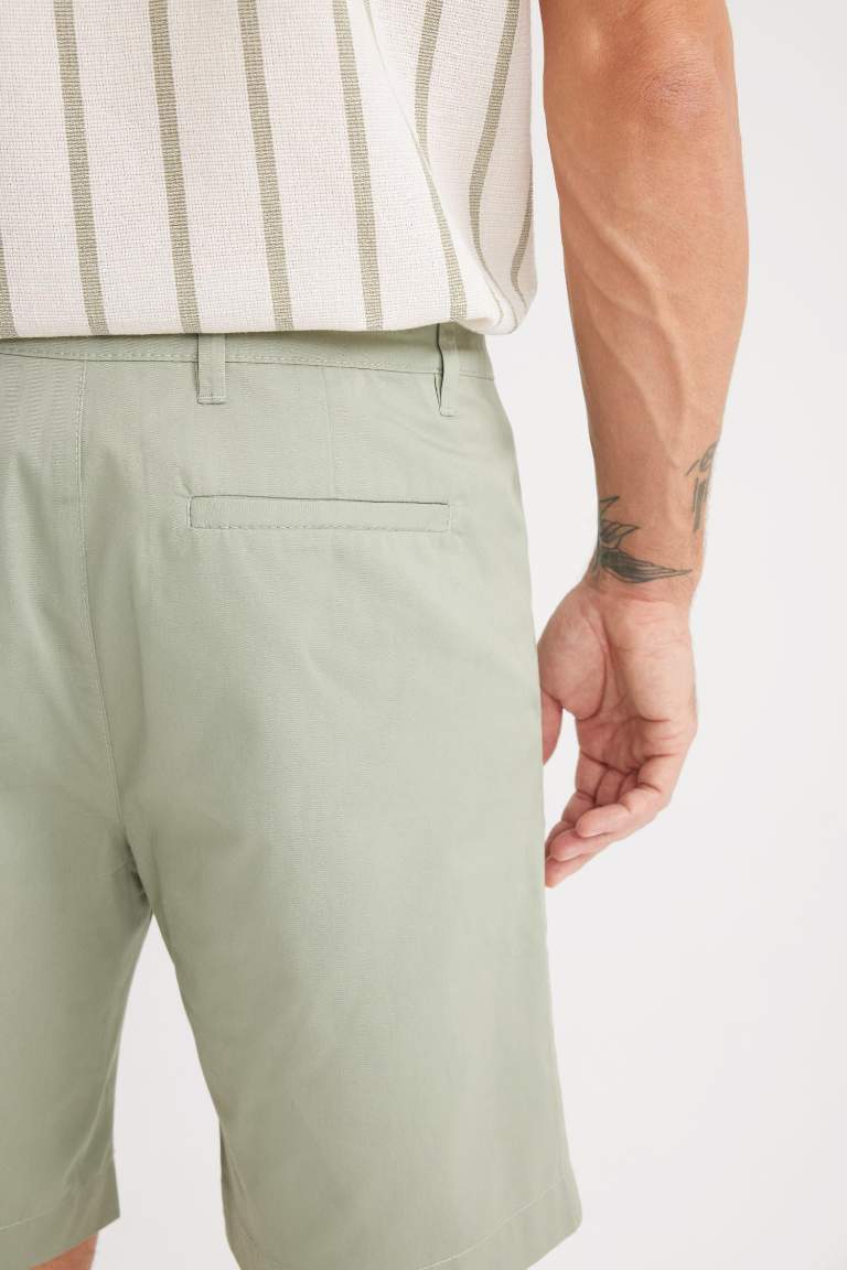 Regular Fit Gabardine Bermuda Shorts