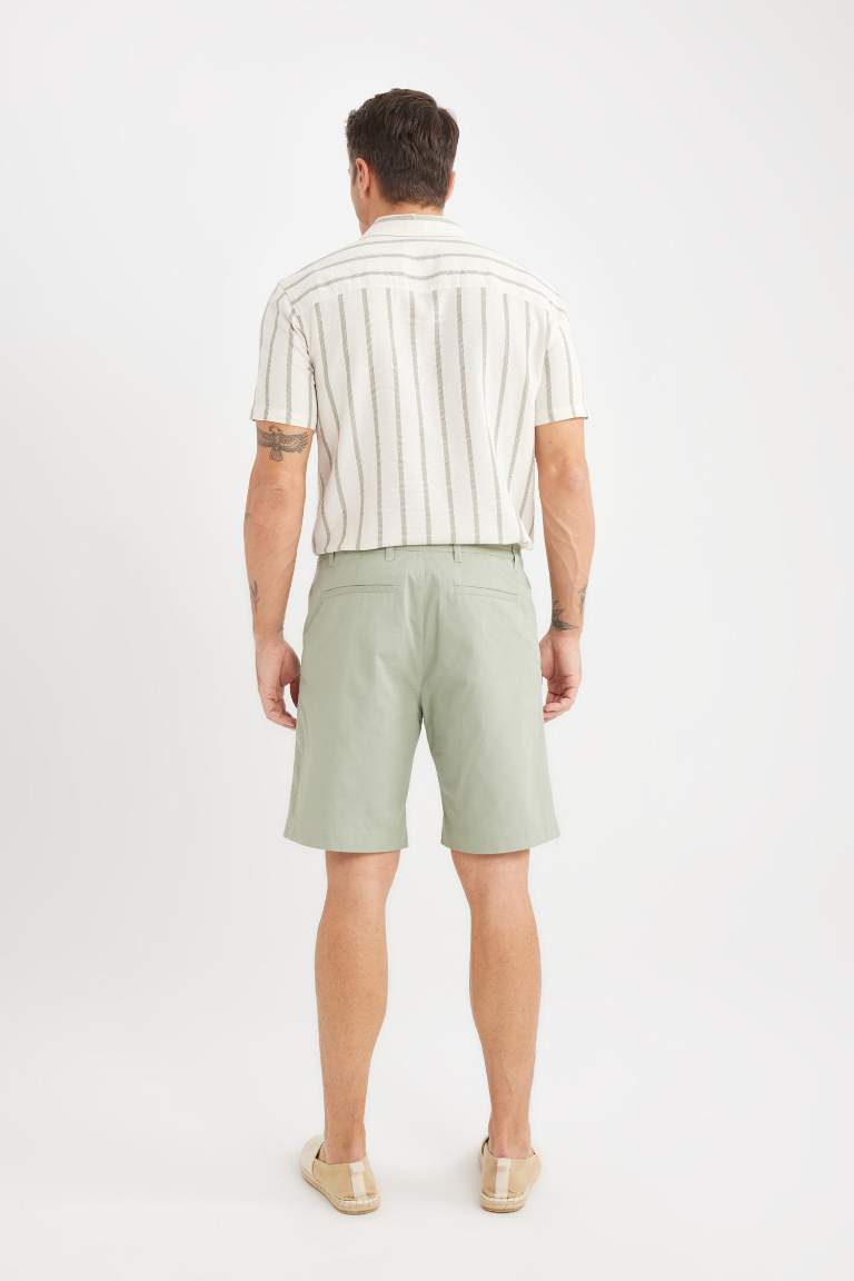 Regular Fit Gabardine Bermuda Shorts