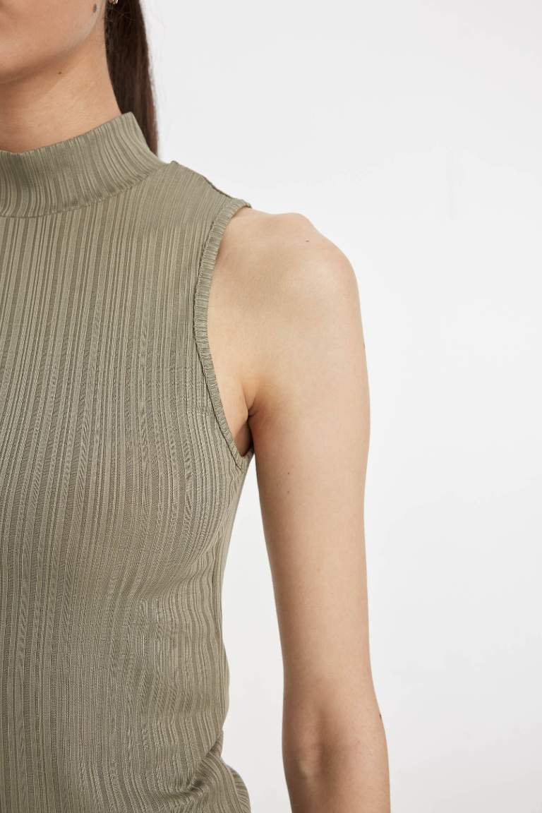 Slim Fit Camisole Half Turtleneck Tank Top