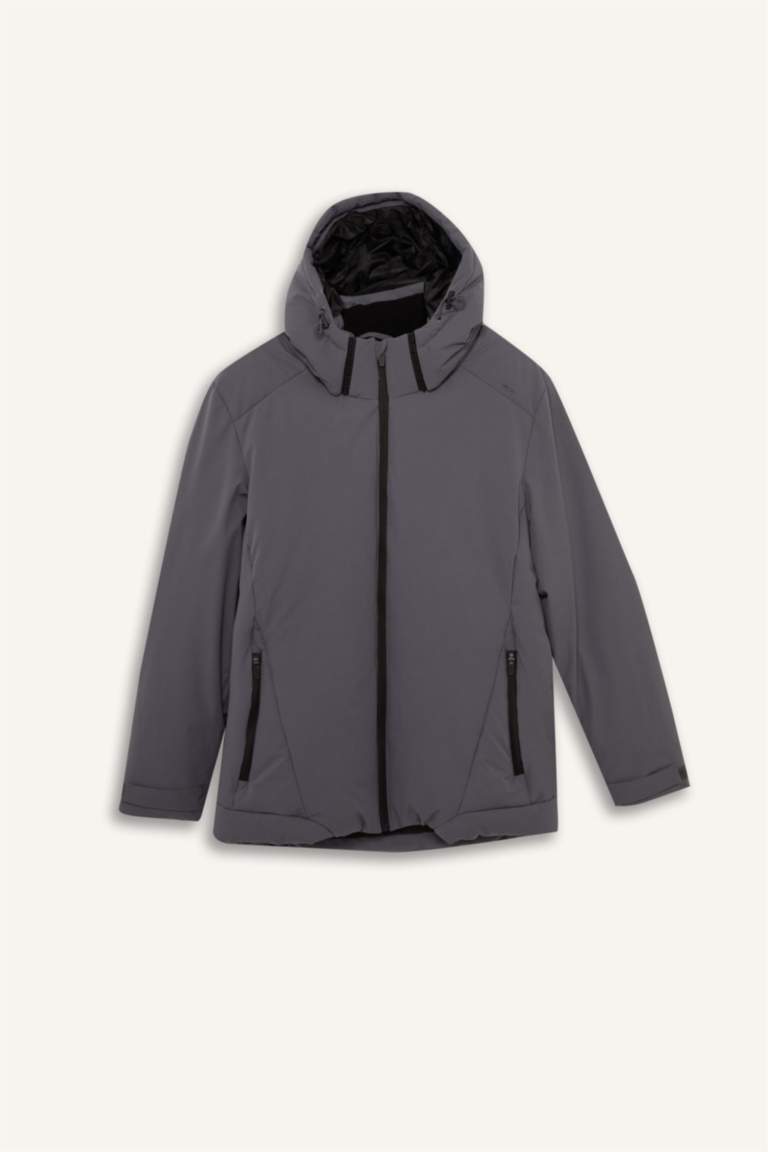 Зимняя лыжная куртка с капюшоном, водоотталкивающая, ветрозащитная, с подогревом USB, DeFactofit