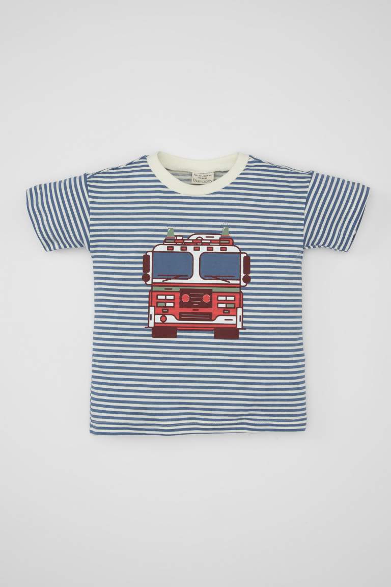 Baby Boy Regular Fit Vehicle Printed T-Shirt