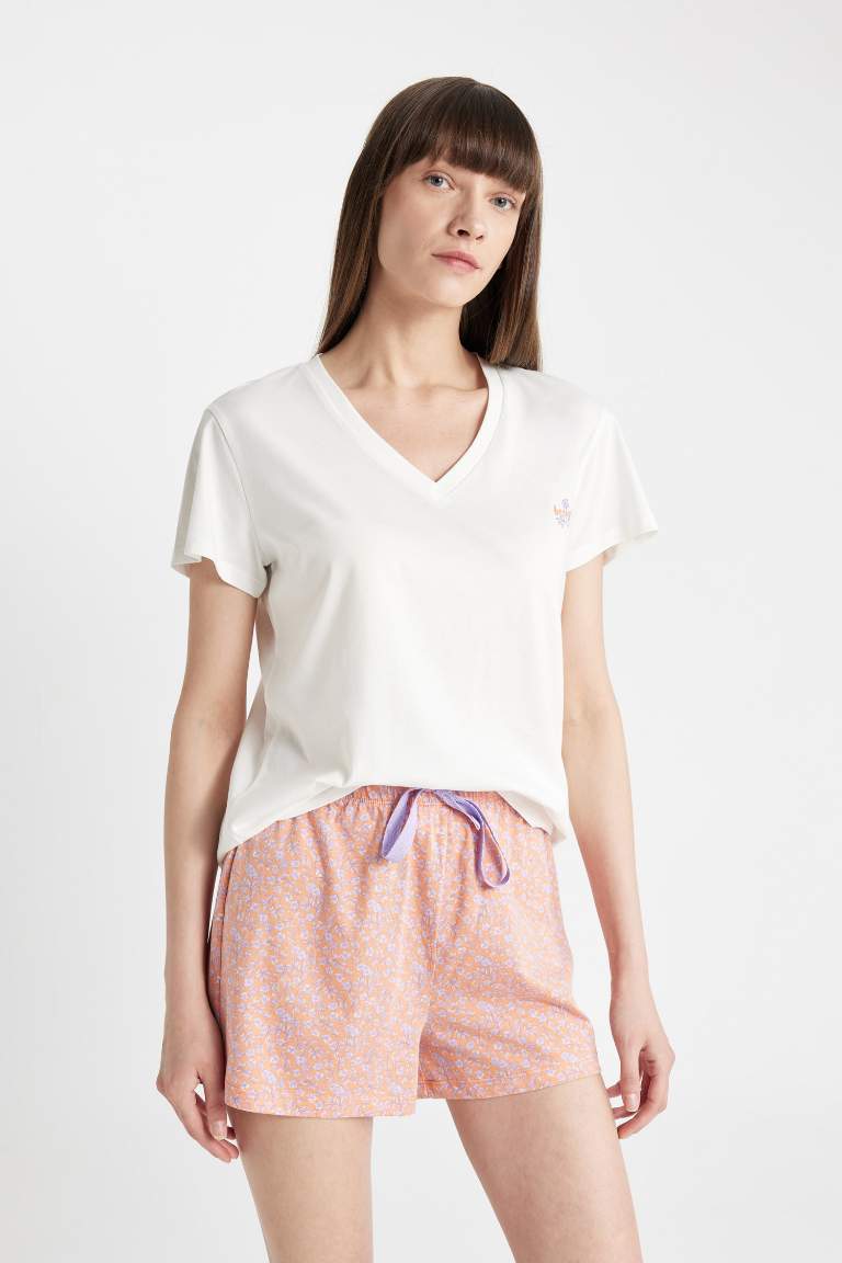 Ensemble Pyjama imprimés avec Short et Manches Courtes de Fall in Love