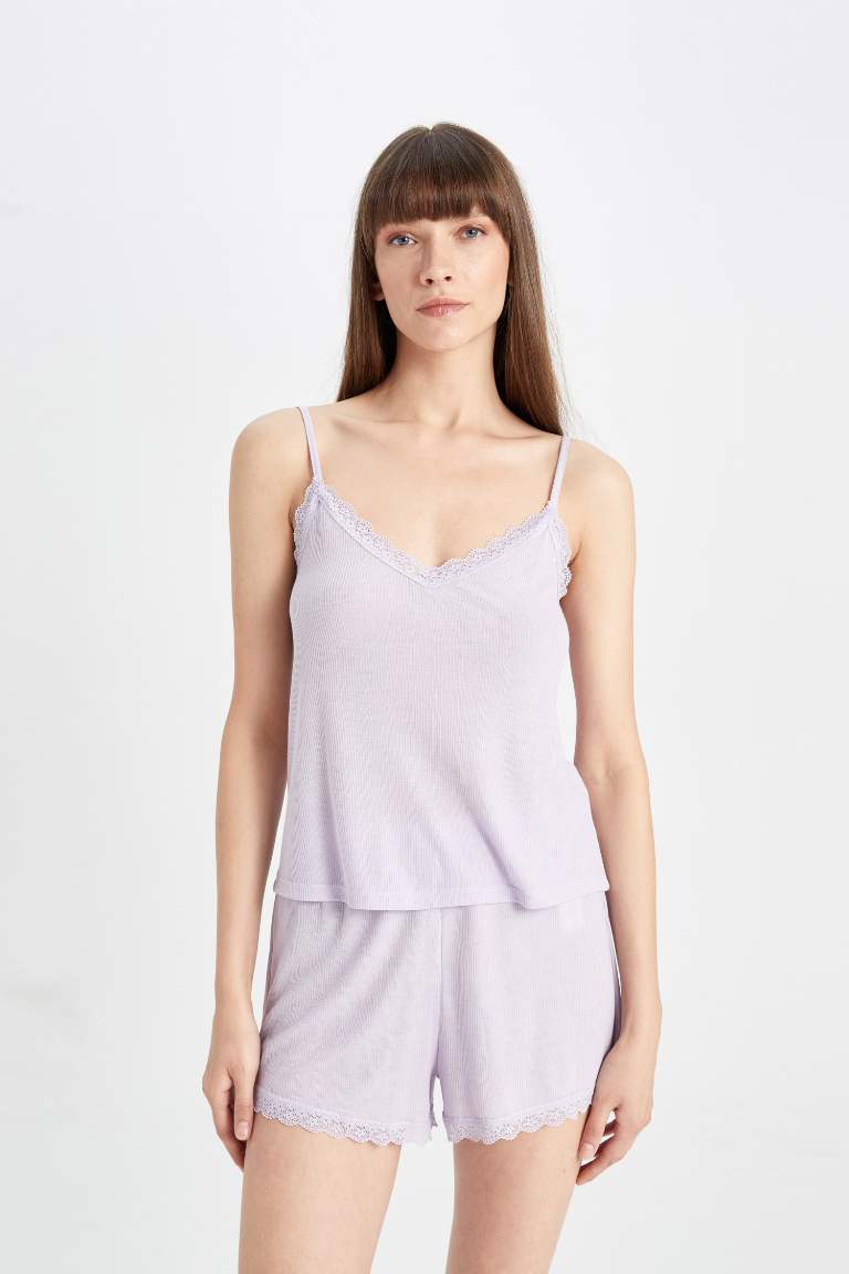 Ensemble de pyjama débardeur en maille côtelée et short de Fall in Love