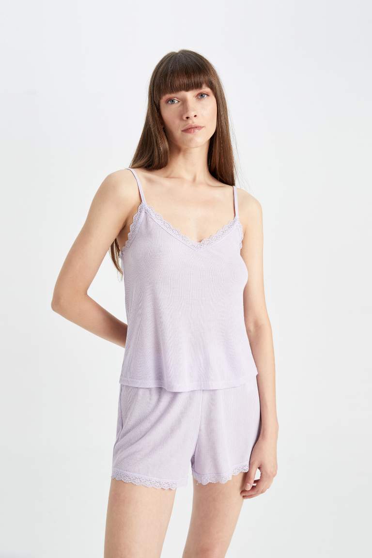 Ensemble de pyjama débardeur en maille côtelée et short de Fall in Love