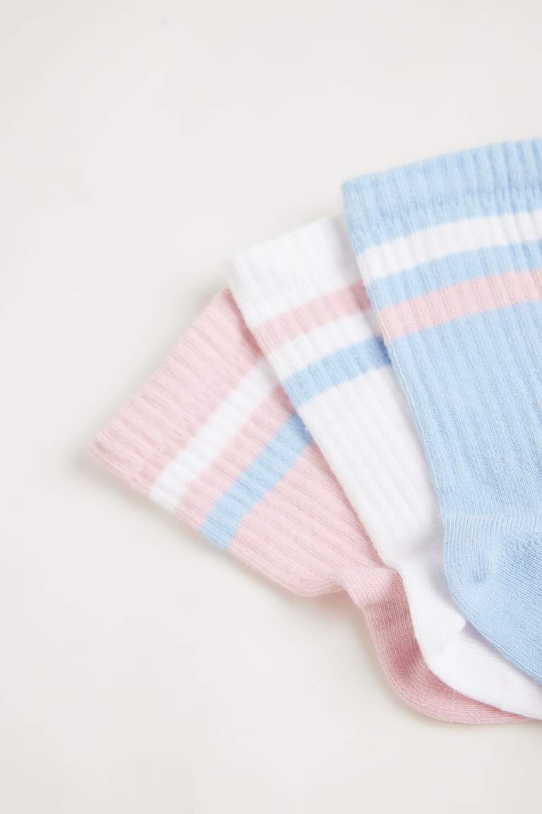 Girl 3 Piece Cotton Long Socks